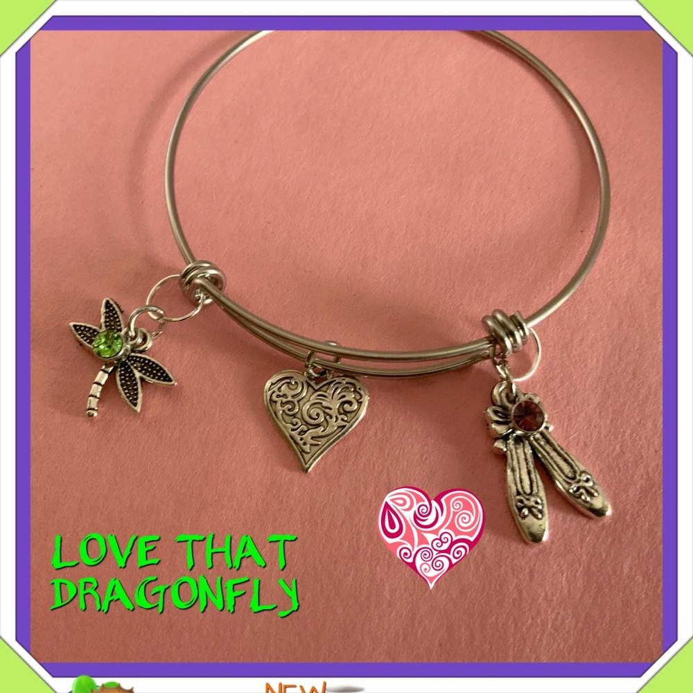 🆕✅ EXPANDABLE WIRE BRACELET DRAGONFLY